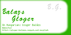 balazs gloger business card